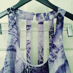 Purple and black animal print summer dress.